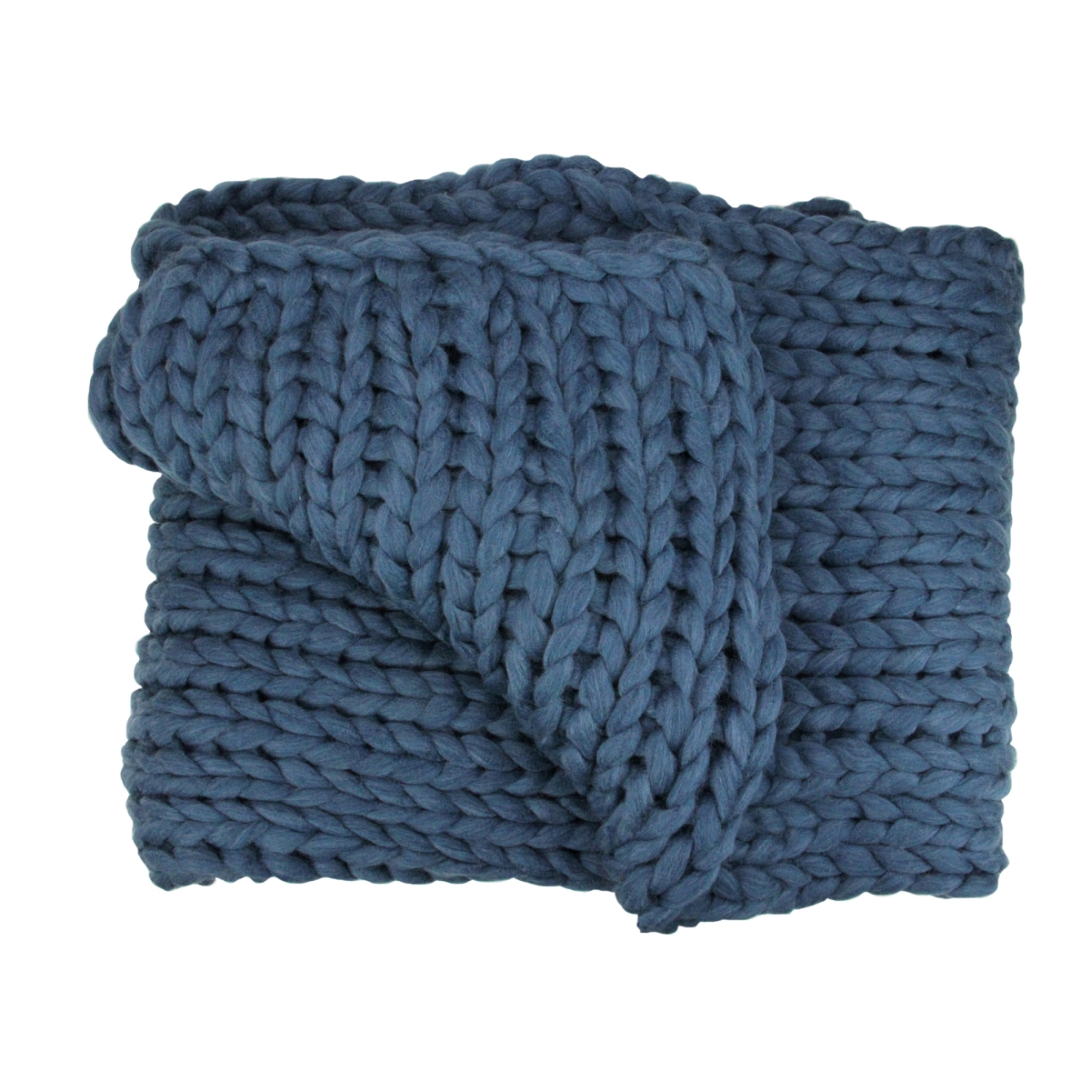 32913589 60 X 50 In. Navy Blue Cable Knit Plush Throw Blanket