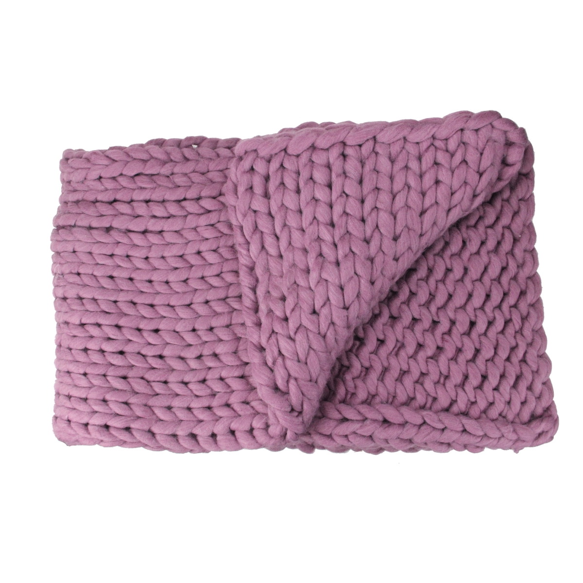 32913593 60 X 50 In. Dark Purple Cable Knit Plush Throw Blanket