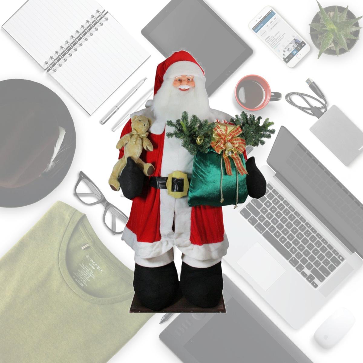 Picture of Northlight 32915432 8 ft. Huge LED Lighted Musical Inflatable Santa Claus Christmas Figure with Gift Bag