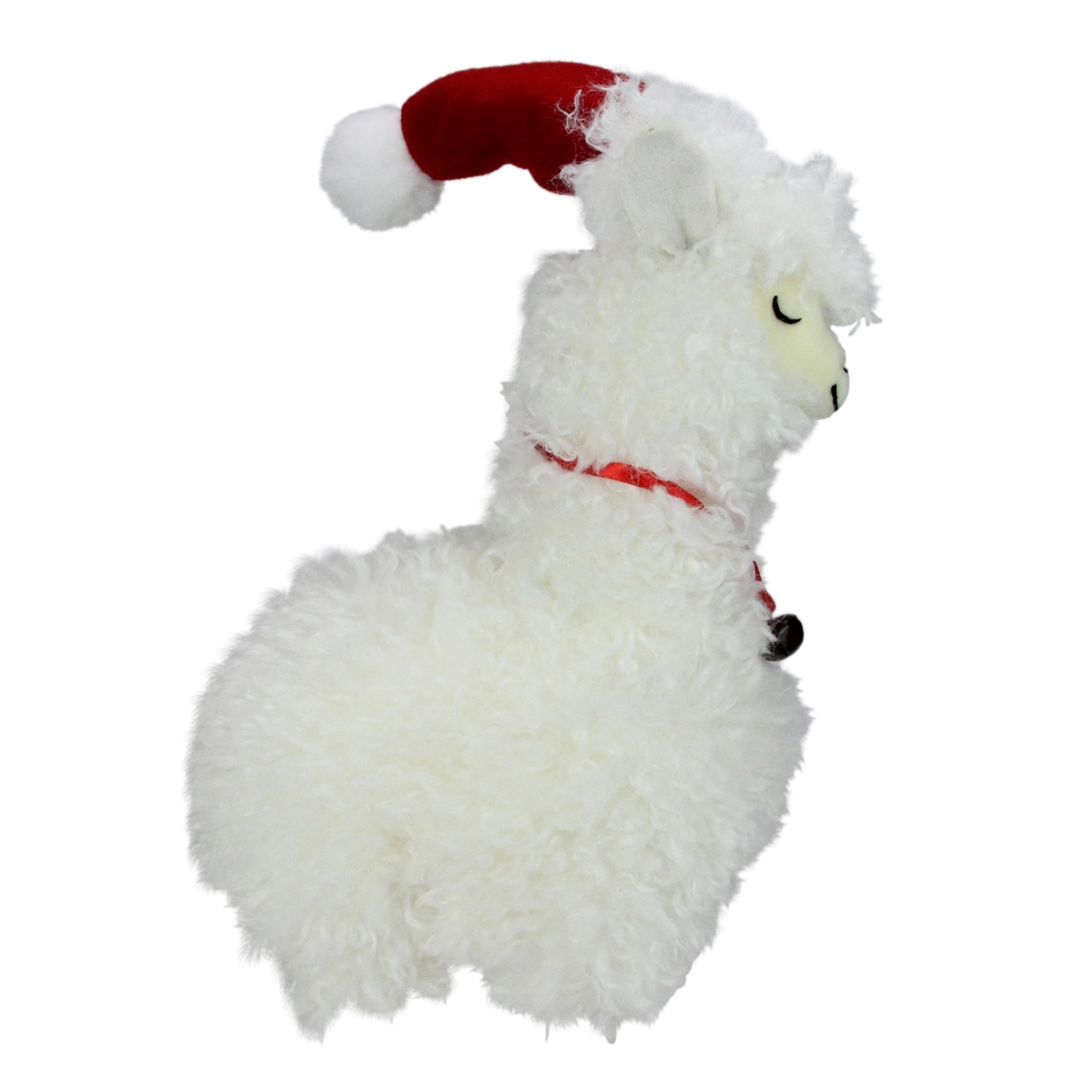 32913474 13 In. Plush Standing Llama With Jingle Bell Necklace Christmas Tabletop Figure
