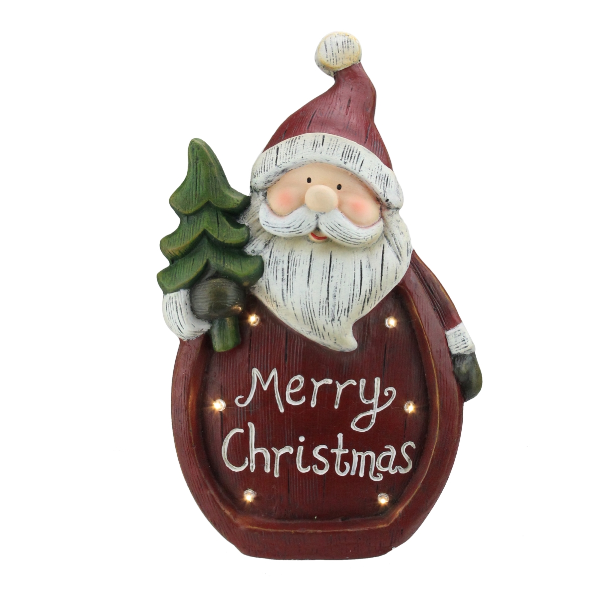 32922984 15.5 In. Led Lighted Santa Weathered Table Top Christmas Decoration