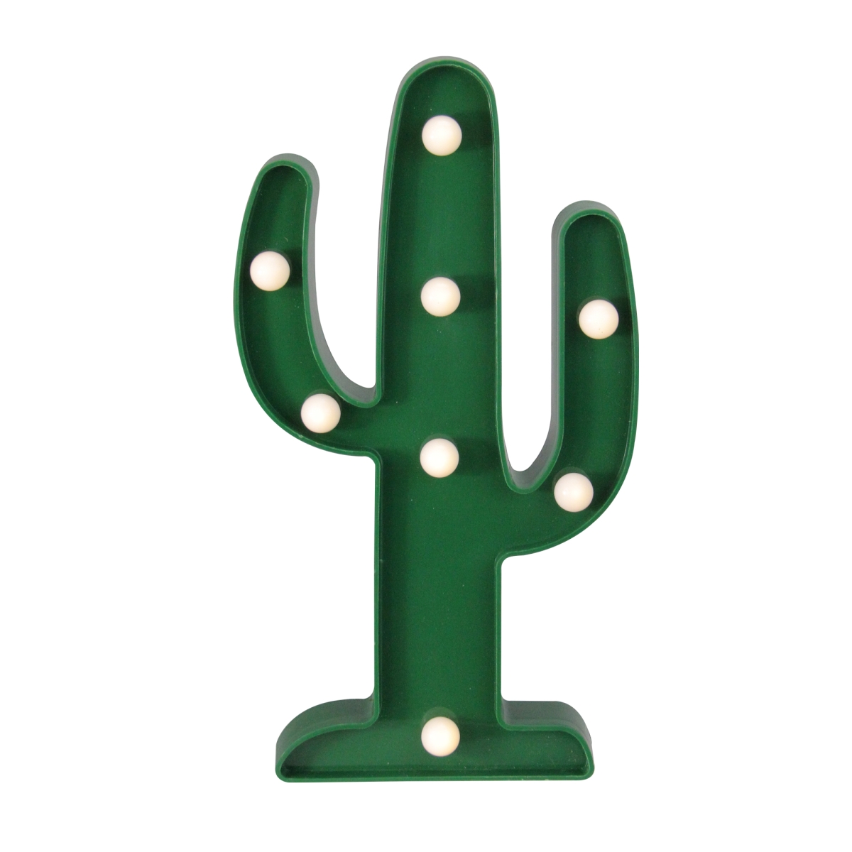 33377724 10 In. Battery Operated Led Lighted Green Cactus Marquee Sign