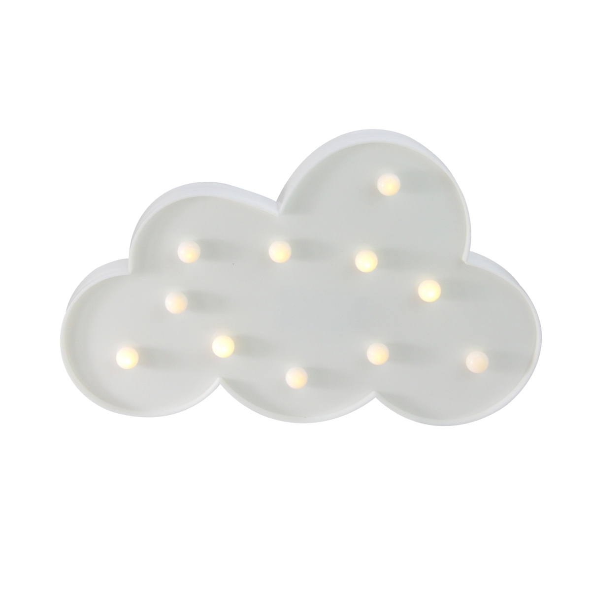 33377737 11.5 In. Battery Operated Led Lighted White Cloud Marquee Sign