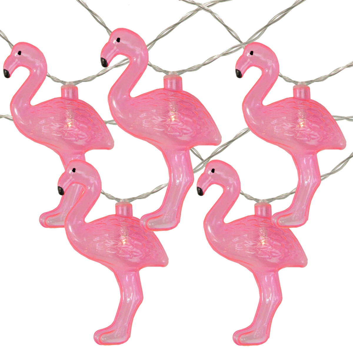 33377746 4.5 Ft. 10 Battery Operated Pink Flamingo Summer Led String Lights - Clear Wire