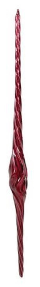 30852017 18 In. Rich Plum Burgundy Twisted Spiral Glass Icicle Christmas Ornament