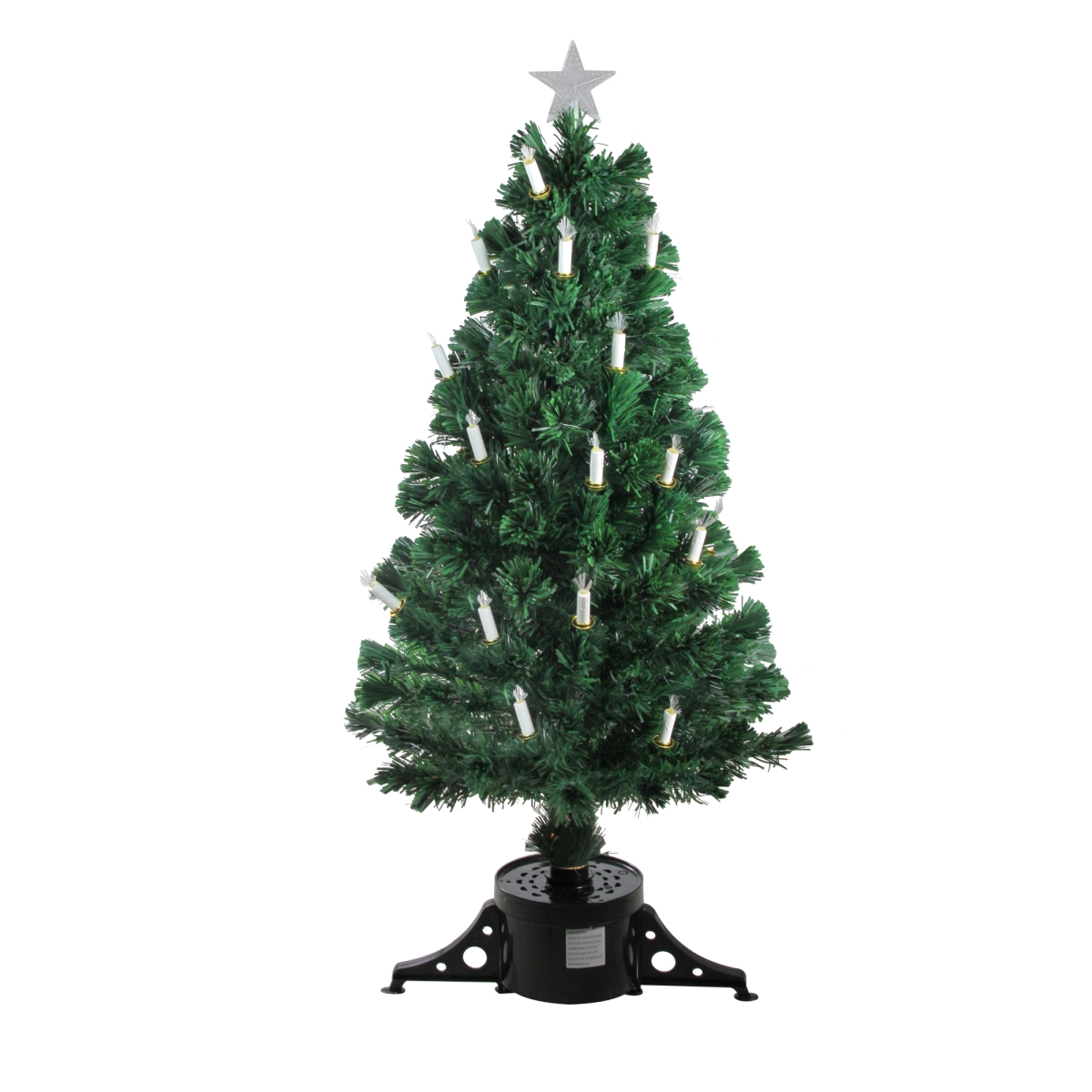 32911569 4 ft. Pre-Lit Fiber Optic Artificial Christmas Tree with Candles - Multi Lights