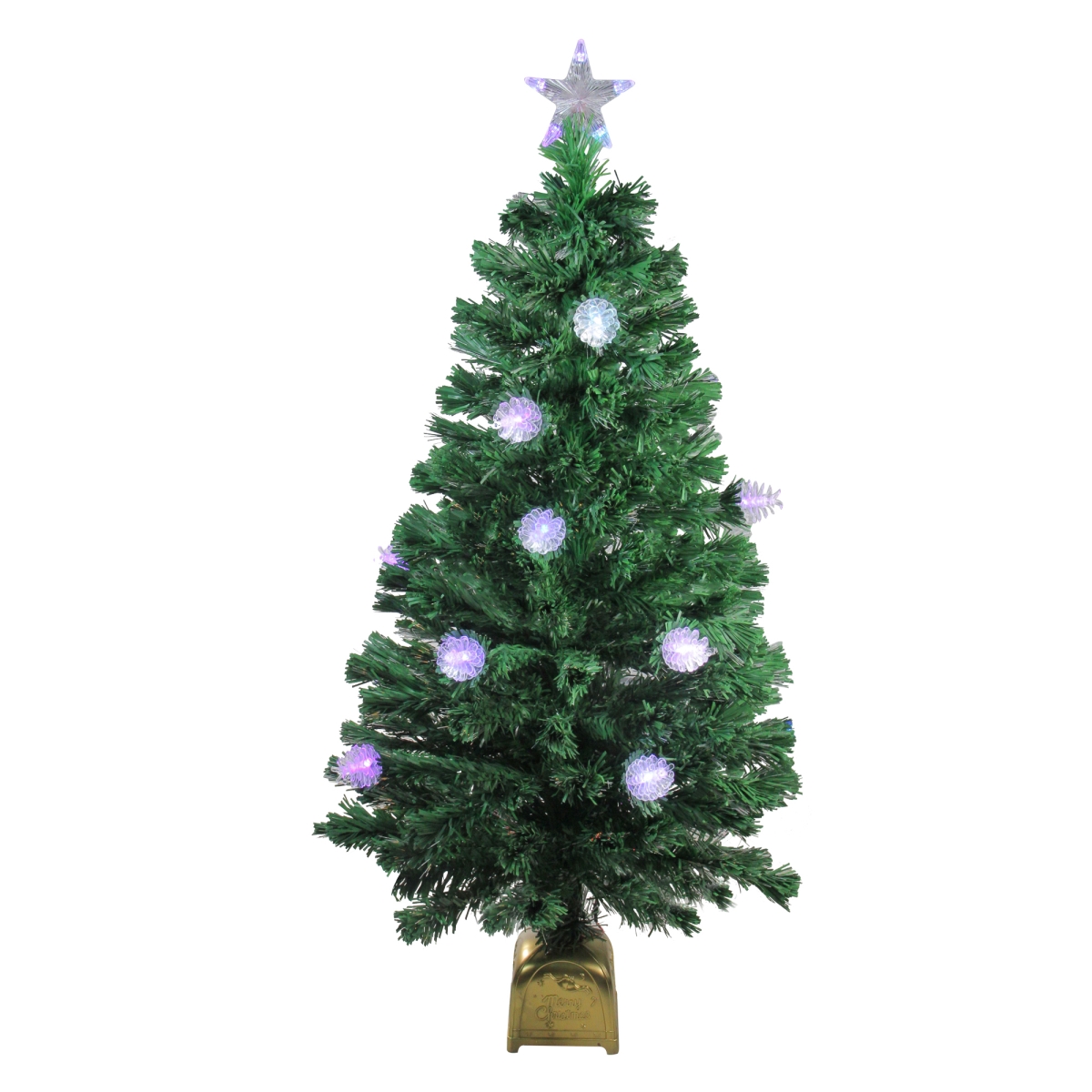 32911574 4 ft. Pre-Lit Fiber Optic Pine Cone Artificial Christmas Tree with LED Multi Lights