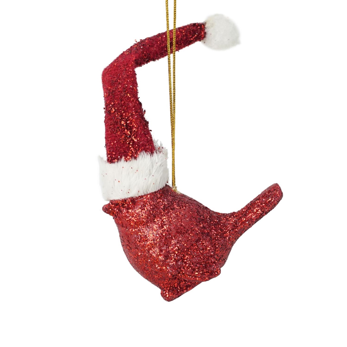 Kurt Adler 30851824 3 In. Red Glittered Cardinal Bird Vertically Perched Christmas Ornament