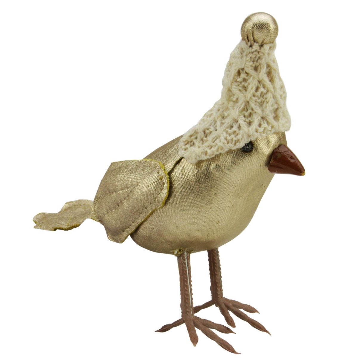 31452874 5 In. Gold Bird Wearing Knitted Peruvian Winter Hat Christmas Ornament