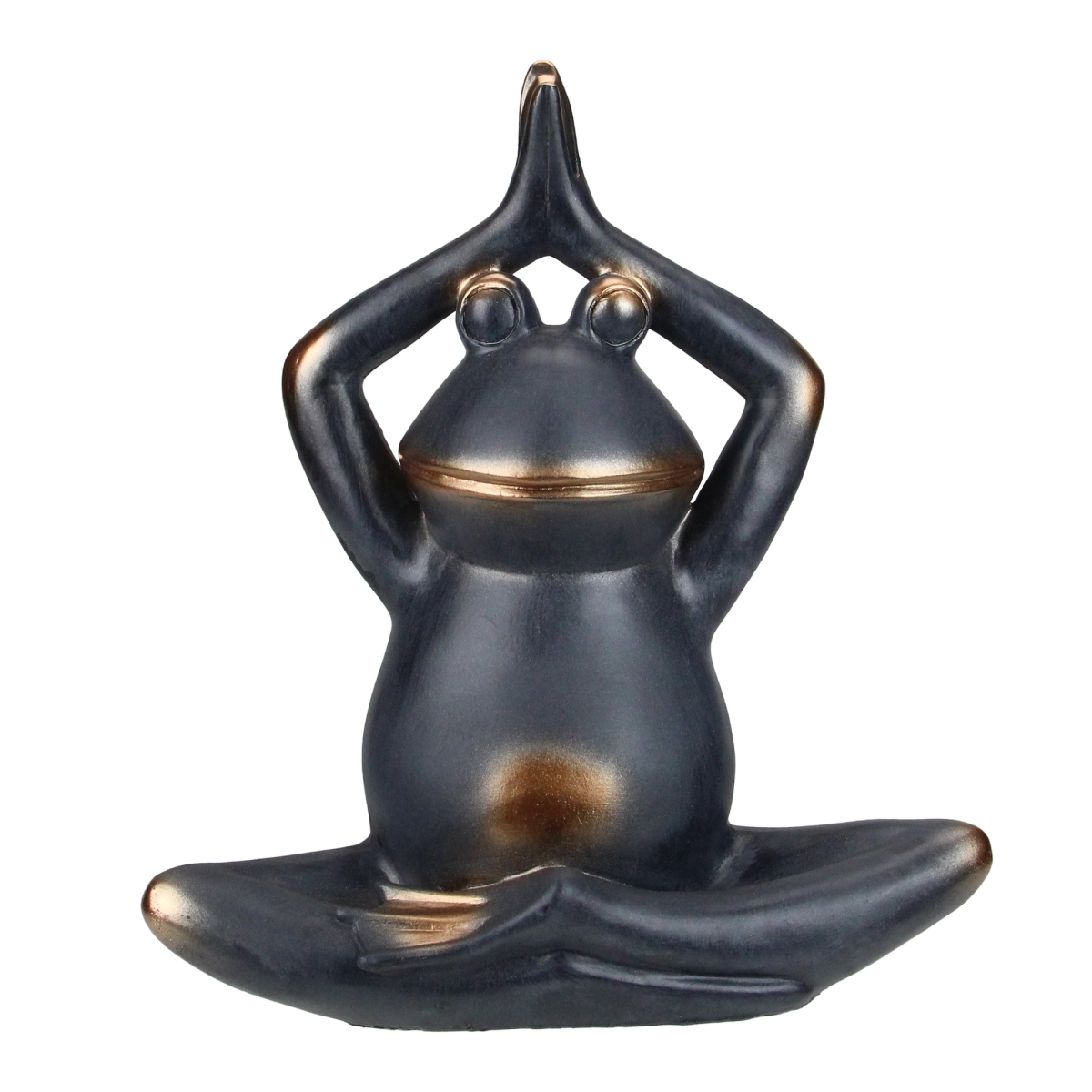 33377619 11.75 In. Frog Sitting In A Pleasant Pose Yoga Position Garden Statue