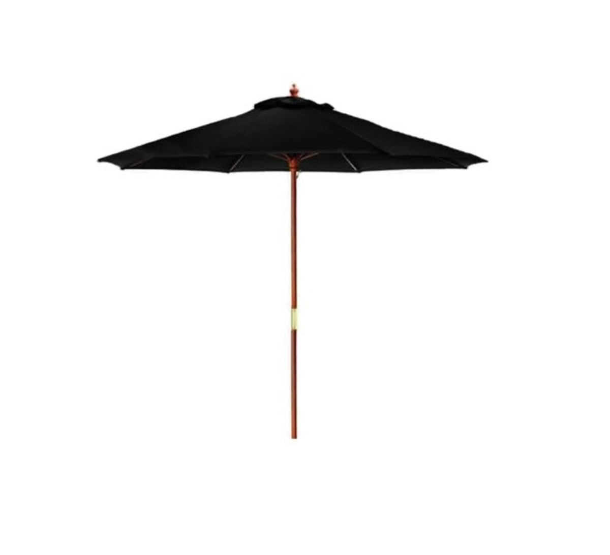 32585389 9 Ft. Outdoor Patio Market Umbrella, Black & Cherry Wood