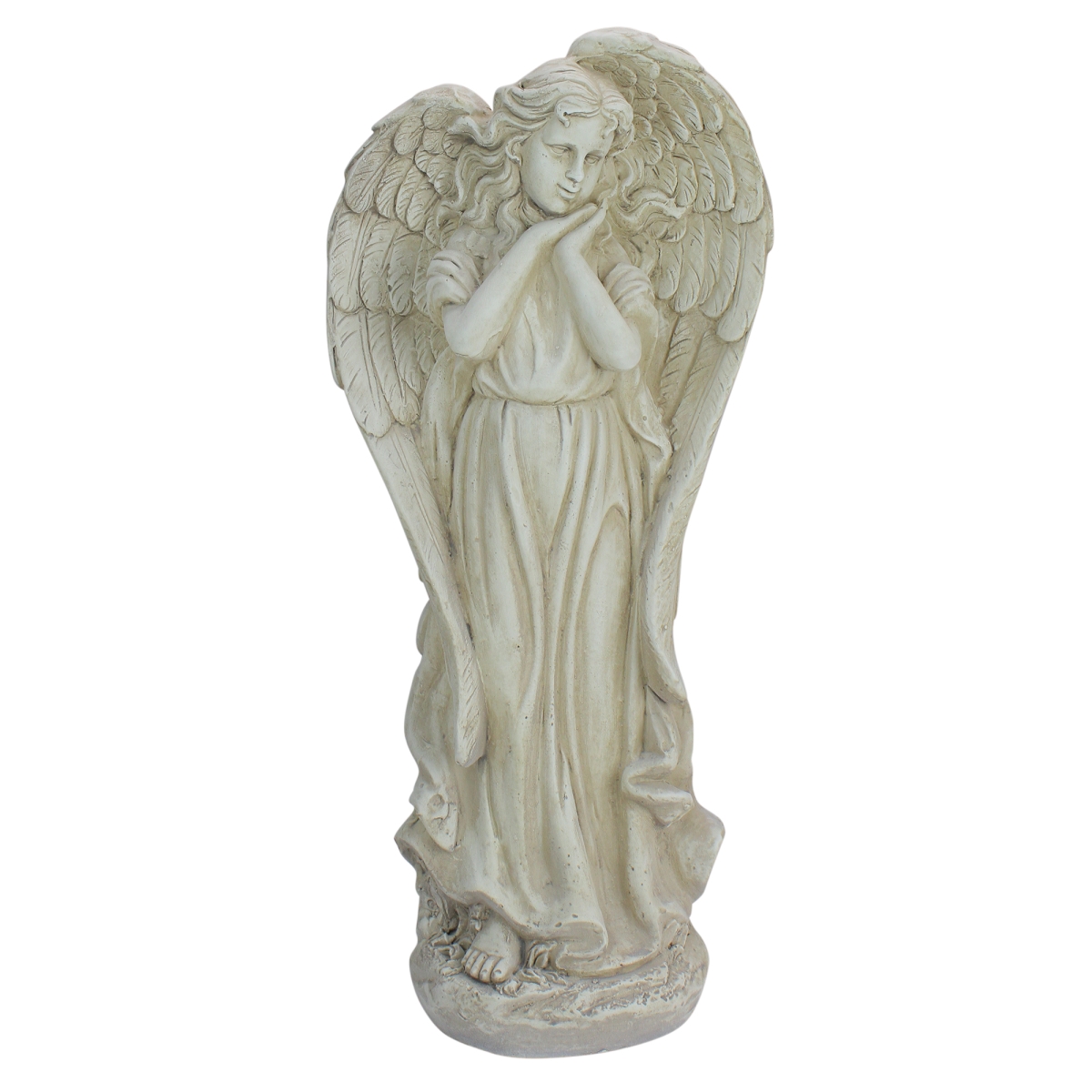 33377644 21.5 In. Angel Reflecting In Thought Outdoor Garden Statue