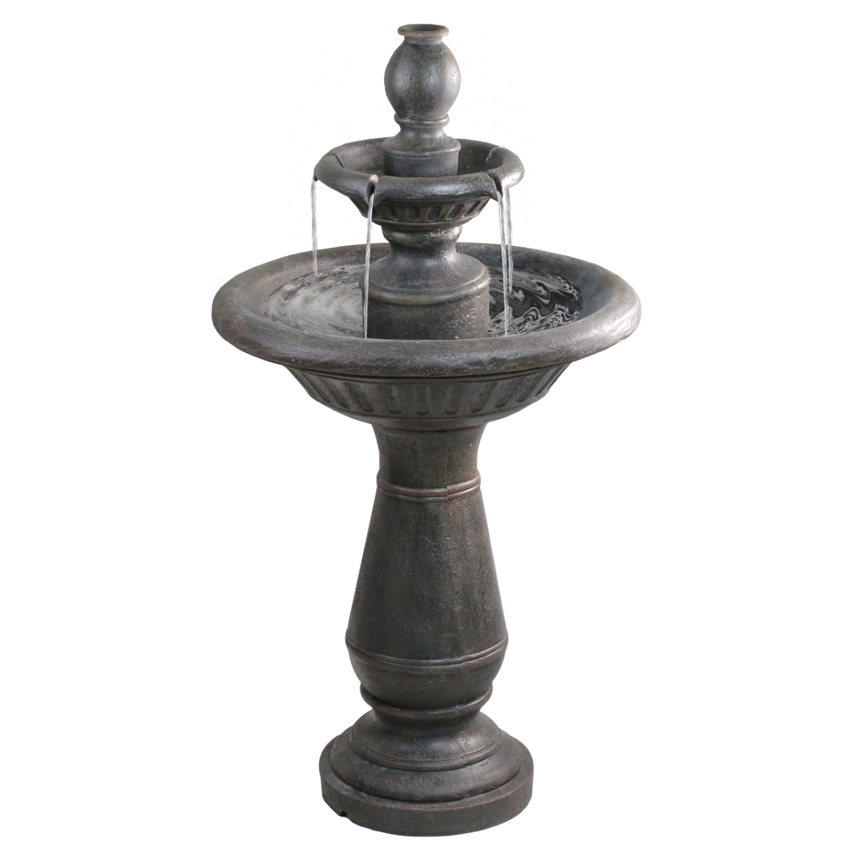 33377647 36 In. Two-tier Finial Outdoor Garden Water Fountain