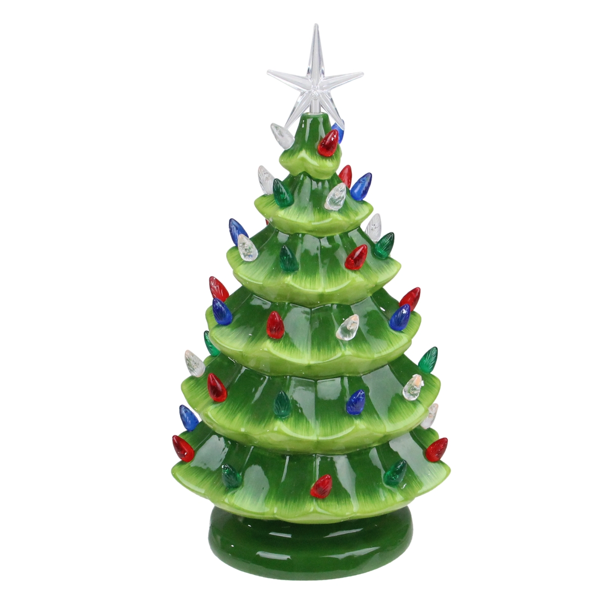 33530854 12.5 in. Led Lighted Retro Table Top Christmas Tree with Star Topper