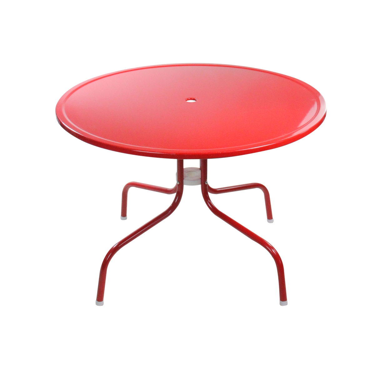 34219540 39.25 In. Outdoor Retro Metal Tulip Side Table, Red