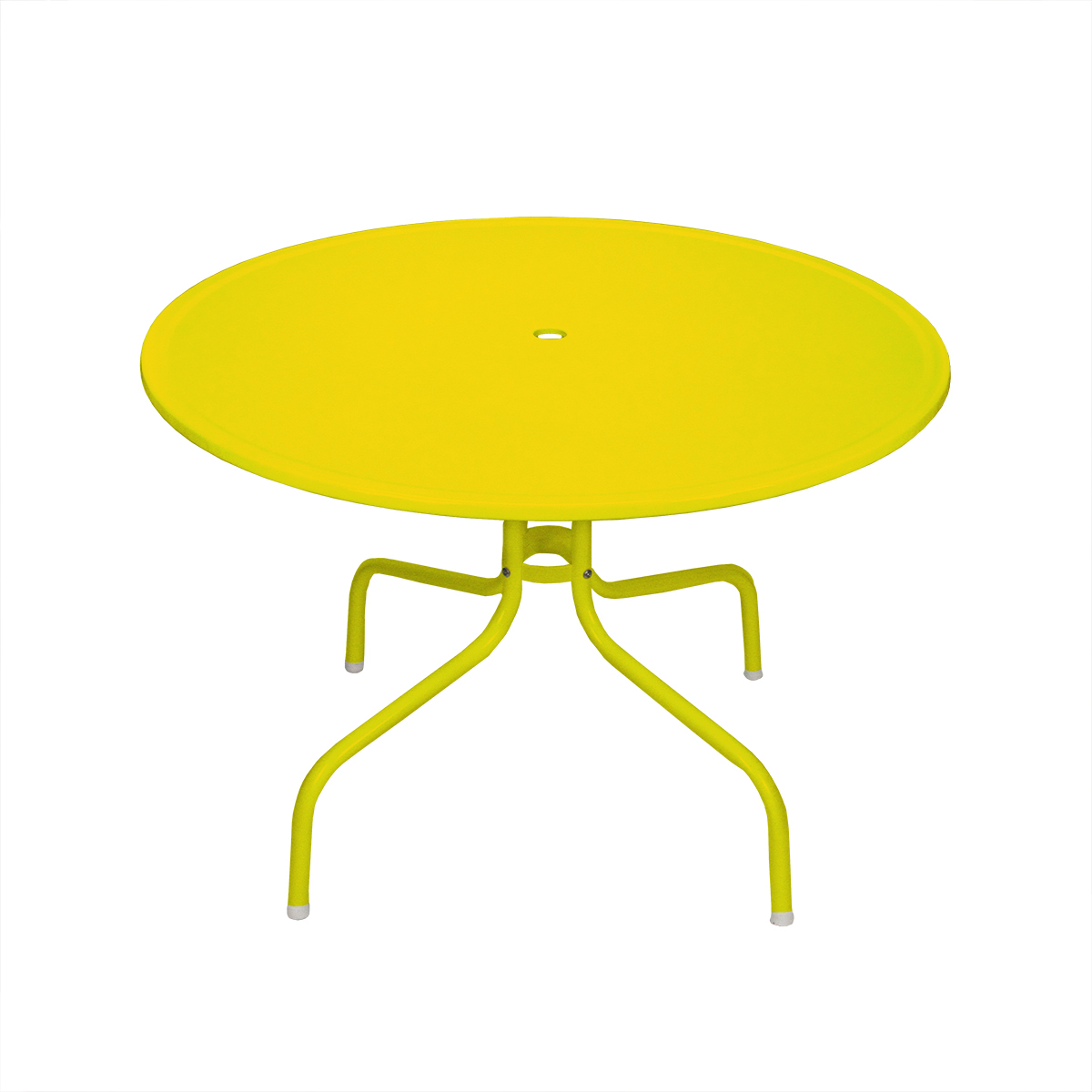 34219541 39.25 In. Outdoor Retro Metal Tulip Side Table, Yellow