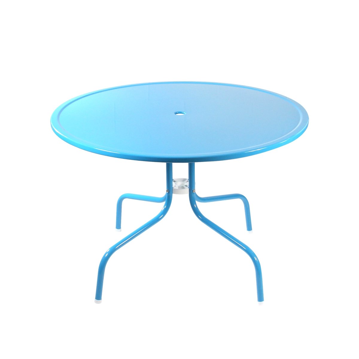 34219542 39.25 In. Outdoor Retro Metal Tulip Side Table, Turquoise Blue