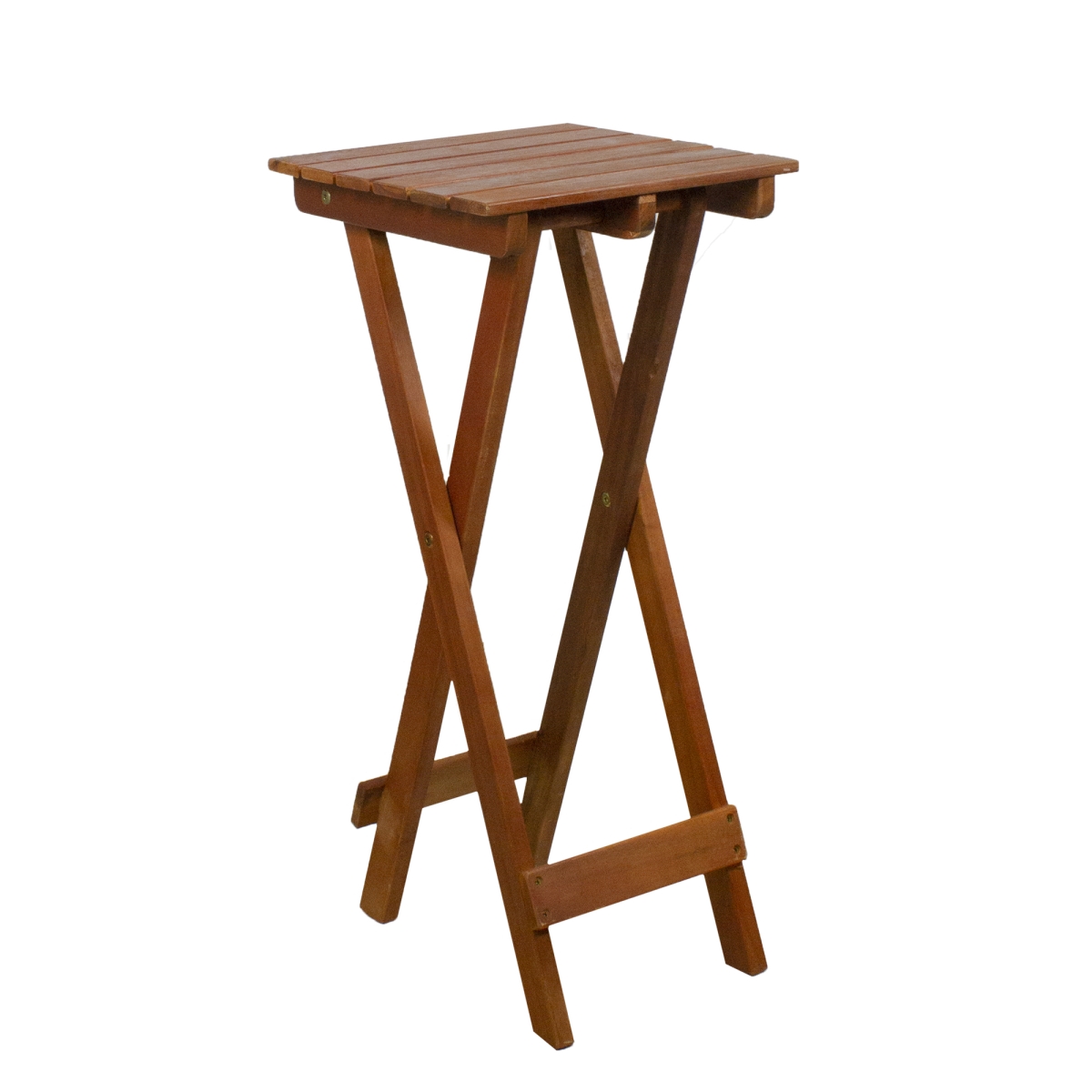 34219527 26 In. Acacia Wood Outdoor Folding Accent Table, Light Brown