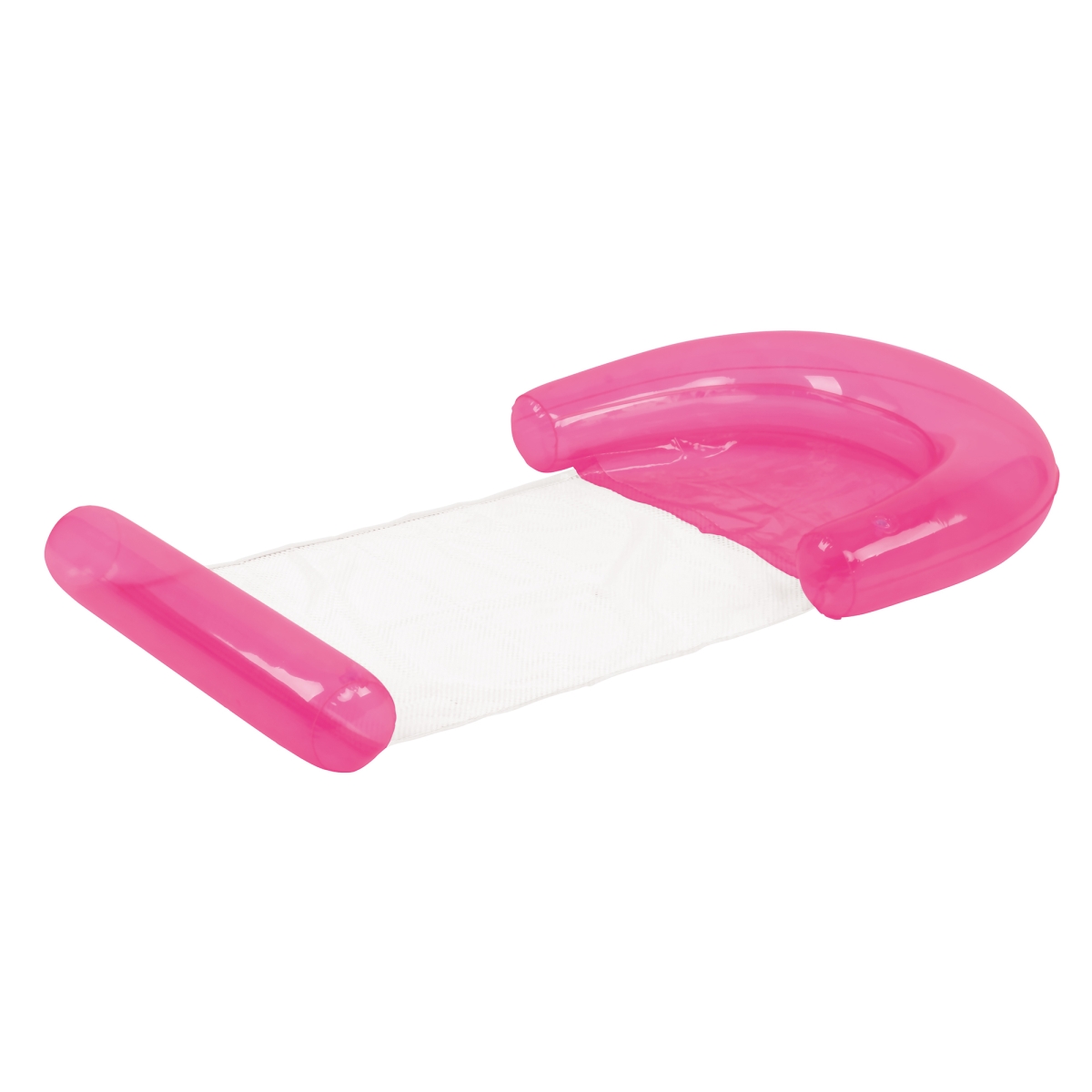 34808621 54.75 in. Neon Pink Inflatable Water Hammock Swimming Pool Lounger
