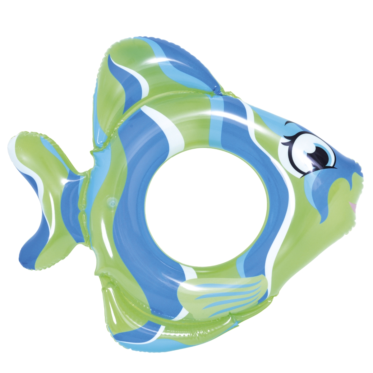 34808554 31 in. Green Inflatable Fish Childrens Swim Ring Tube Float