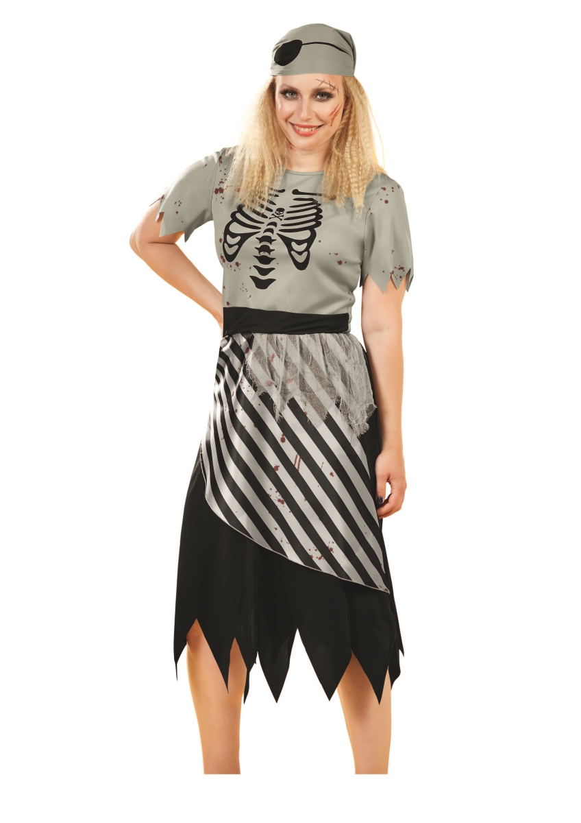 34107237 Black & Gray Pirate Women Adult Halloween Costume - Small