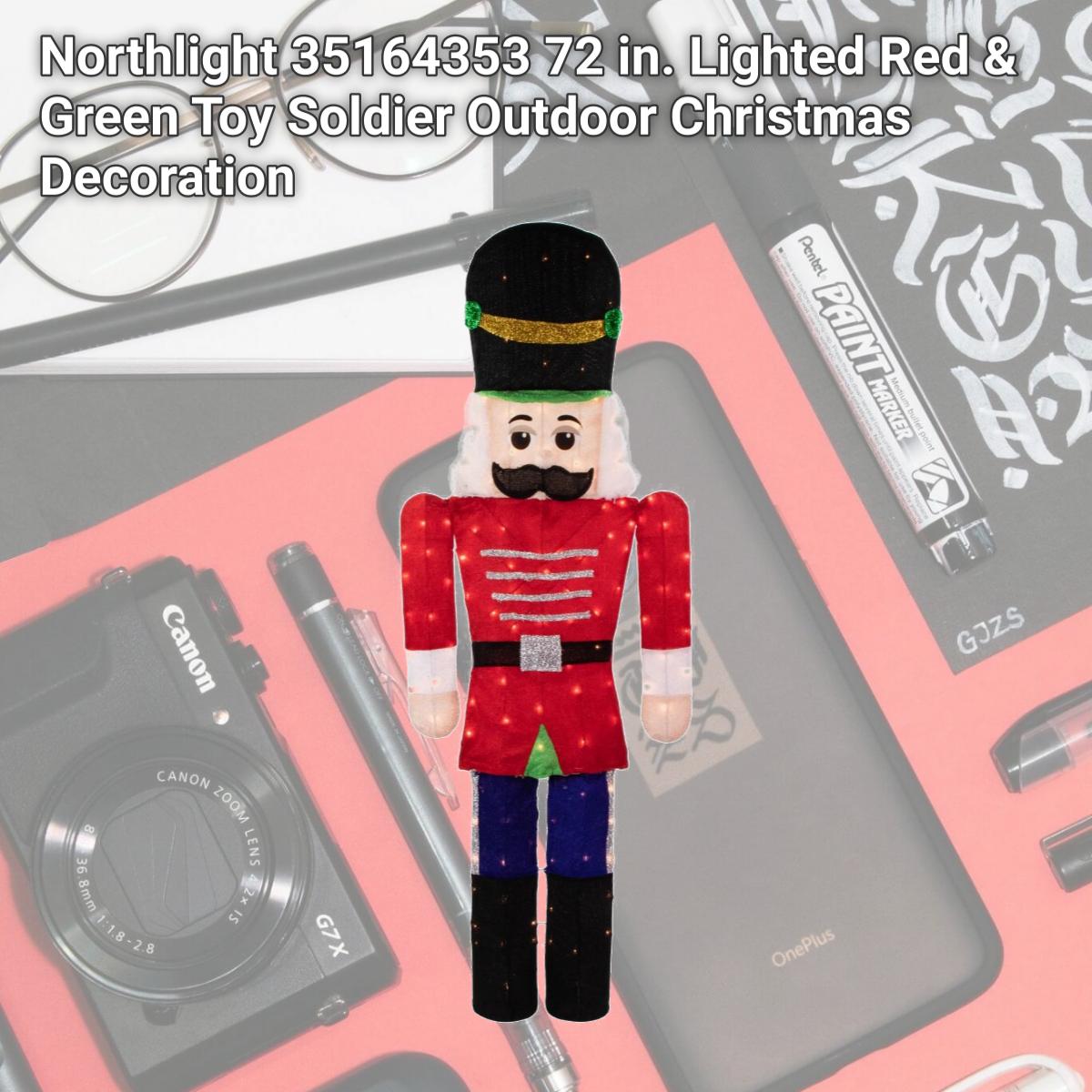 Picture of Northlight 35164353 72 in. Lighted Red & Green Toy Soldier Outdoor Christmas Decoration