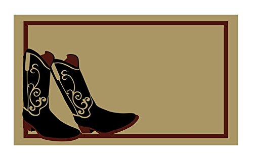 G325 Boots 18 X 30 In. Pvc Backed Cowboy Boots Doormat - Black