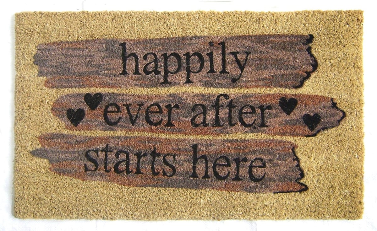 G348 Happily Ever After 18 X 30 In. Pvc Back Happily Ever After Doormat