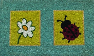 G314 Ladybug & Flower 13 X 30 In. Pvc Backed Ladybug & Flower Doormat