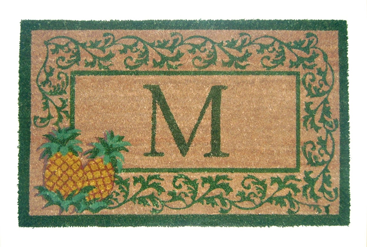G316 Pineapple 30 18 X 30 In. Creel Pineapple Scroll Monogrammed Mat