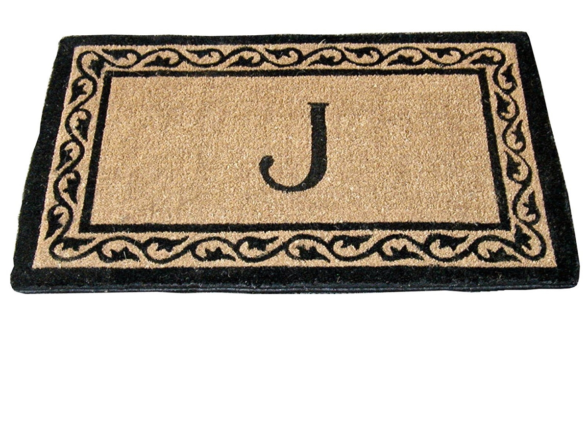 G134 Creelivy2439 Bla 24 X 39 In. Black Border, Personalized Monogram Doormat