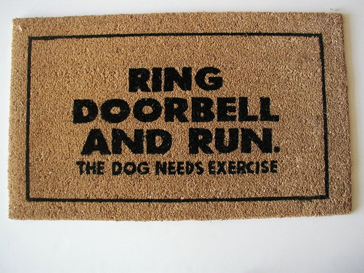 G147 Ring Doorbell 18 X 30 In. Vinyl Pvc Coir Printed Design Doormat