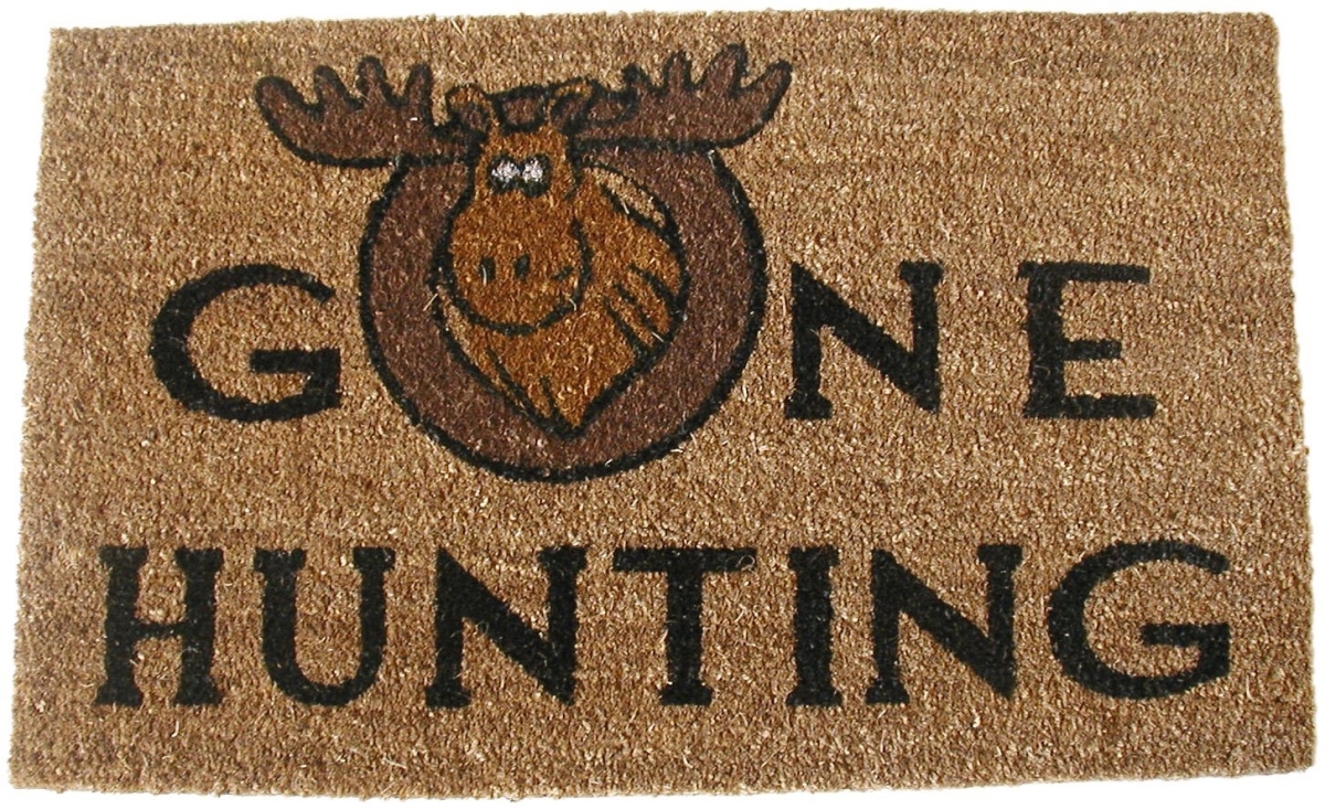 G142 Gone Hunt 18 X 30 In. Pvc Backed Stencilled Coco Doormat