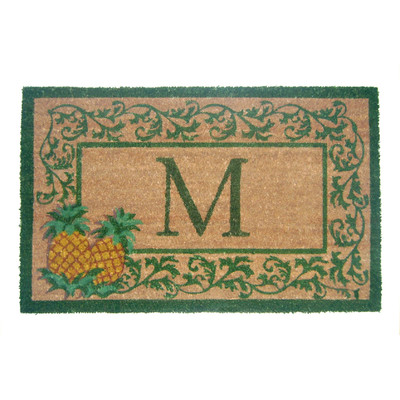 G316 Pineapple 36 22 X 36 In. Coco Creel Pineapple Scroll Monogrammed Mat