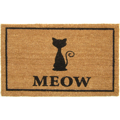 G355 Cat Meow 18 X 30 In. Pvc Backed Coco Mat