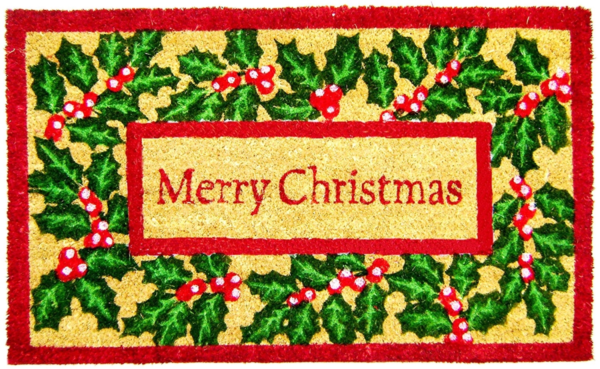 G602 Merry Christmas Ivy 18 X 30 In. Vinyl Backed Holly Coco Doormat