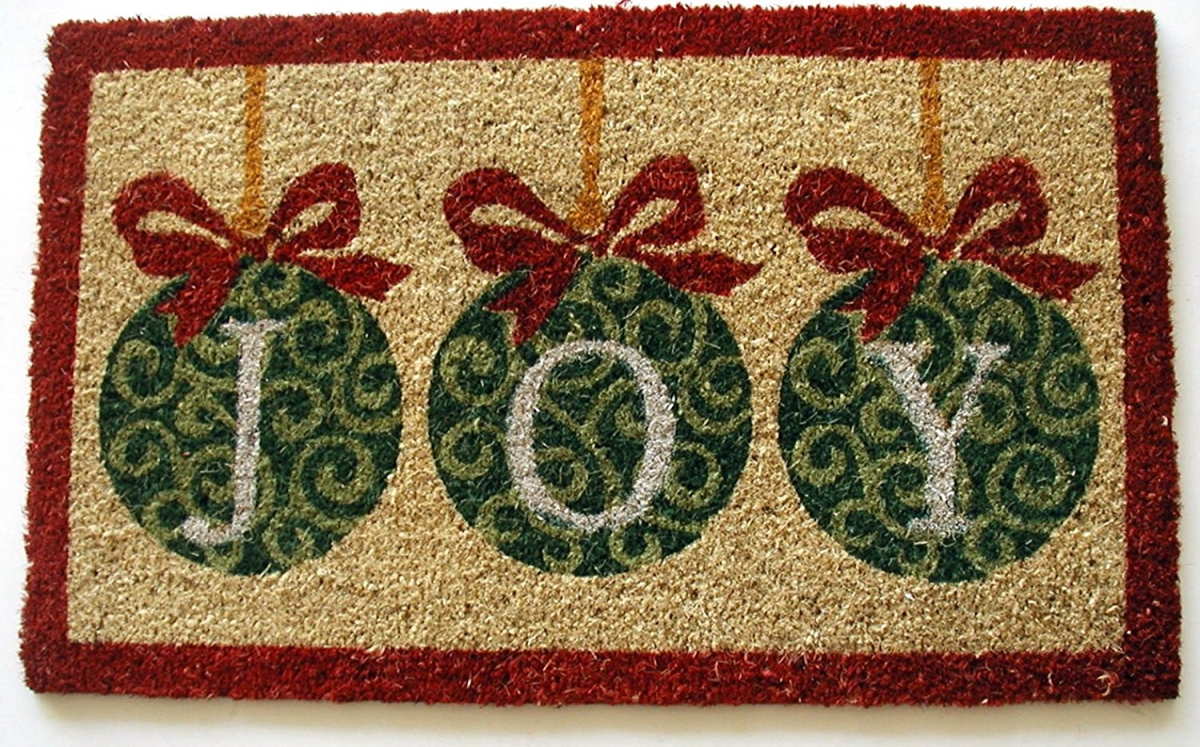G617 Joy Ornaments 18 X 30 In. Pvc Backed Printed Coco Doormat