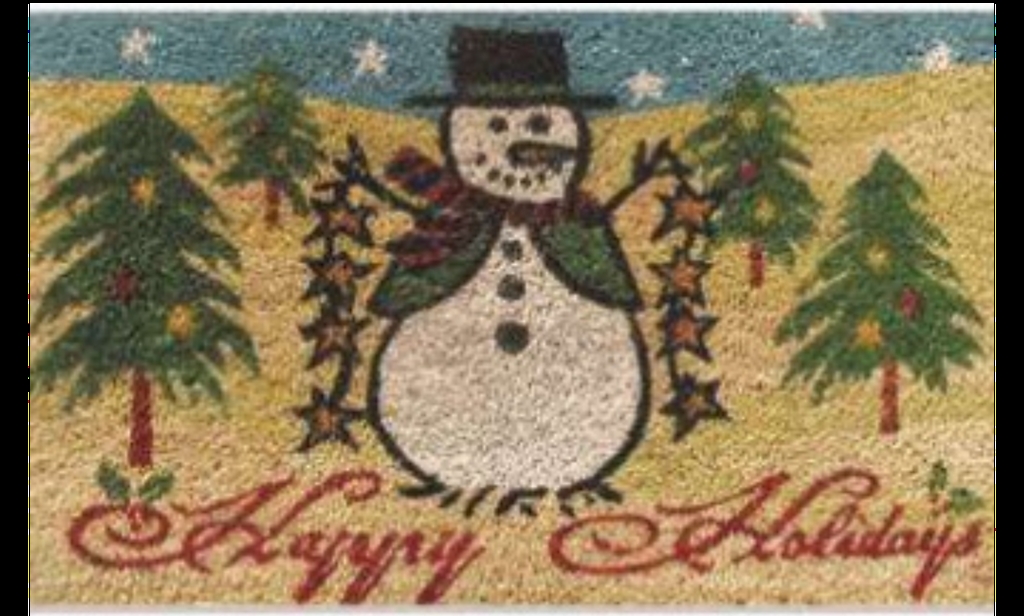 G250 18 x 30 in. Coir Happy Holiday Snowman Welcome Doormat, Multi Color