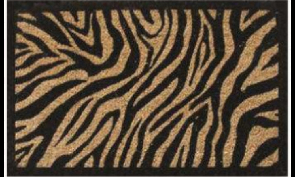 G255 18 x 30 in. Coir Zebra Stripes Welcome Doormat, Small