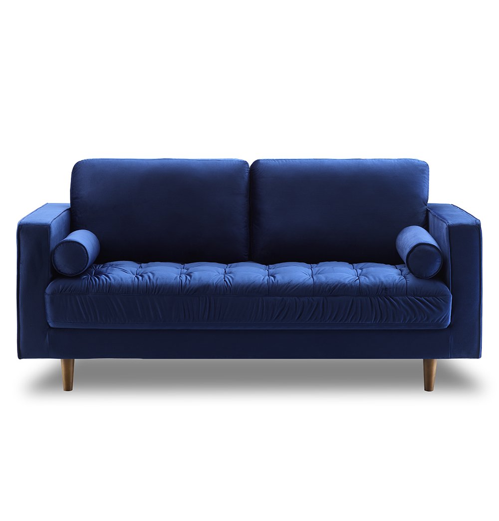Mw98-2s-yk15002-66 Bente Tufted Velvet Loveseat 2-seater Sofa - Blue