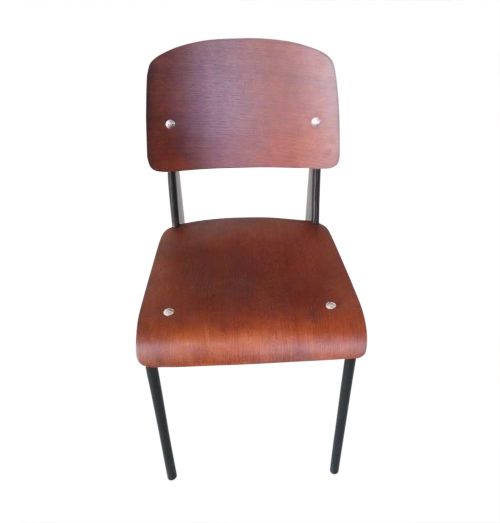 Ws-005-blackframe-walnutseat Standard Chair - Walnut Seat & Back & Black Frame