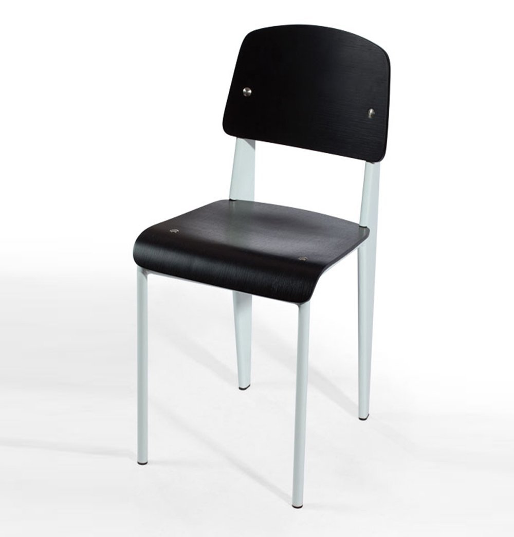 Ws-005-whiteframe-blackseat Standard Chair - Black Seat & Back & White Frame