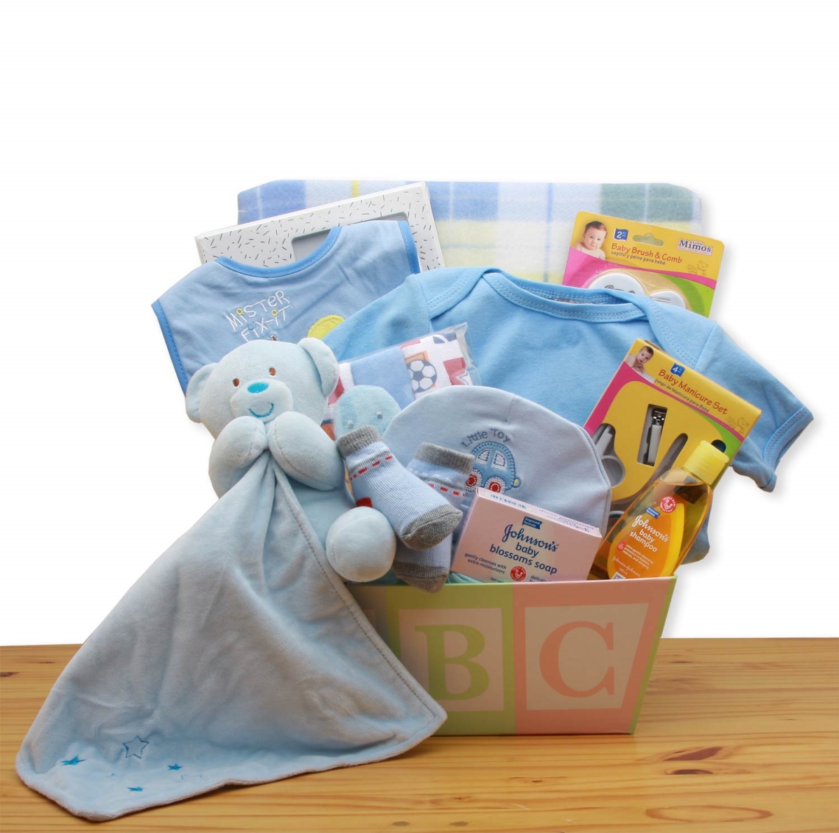 890332-b Easy As Abc New Baby Gift Basket - Blue