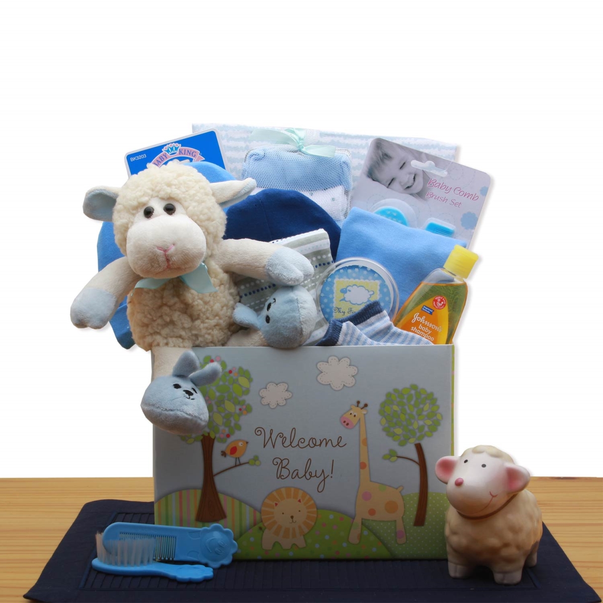 890352-b Welcome New Baby Gift Box - Blue