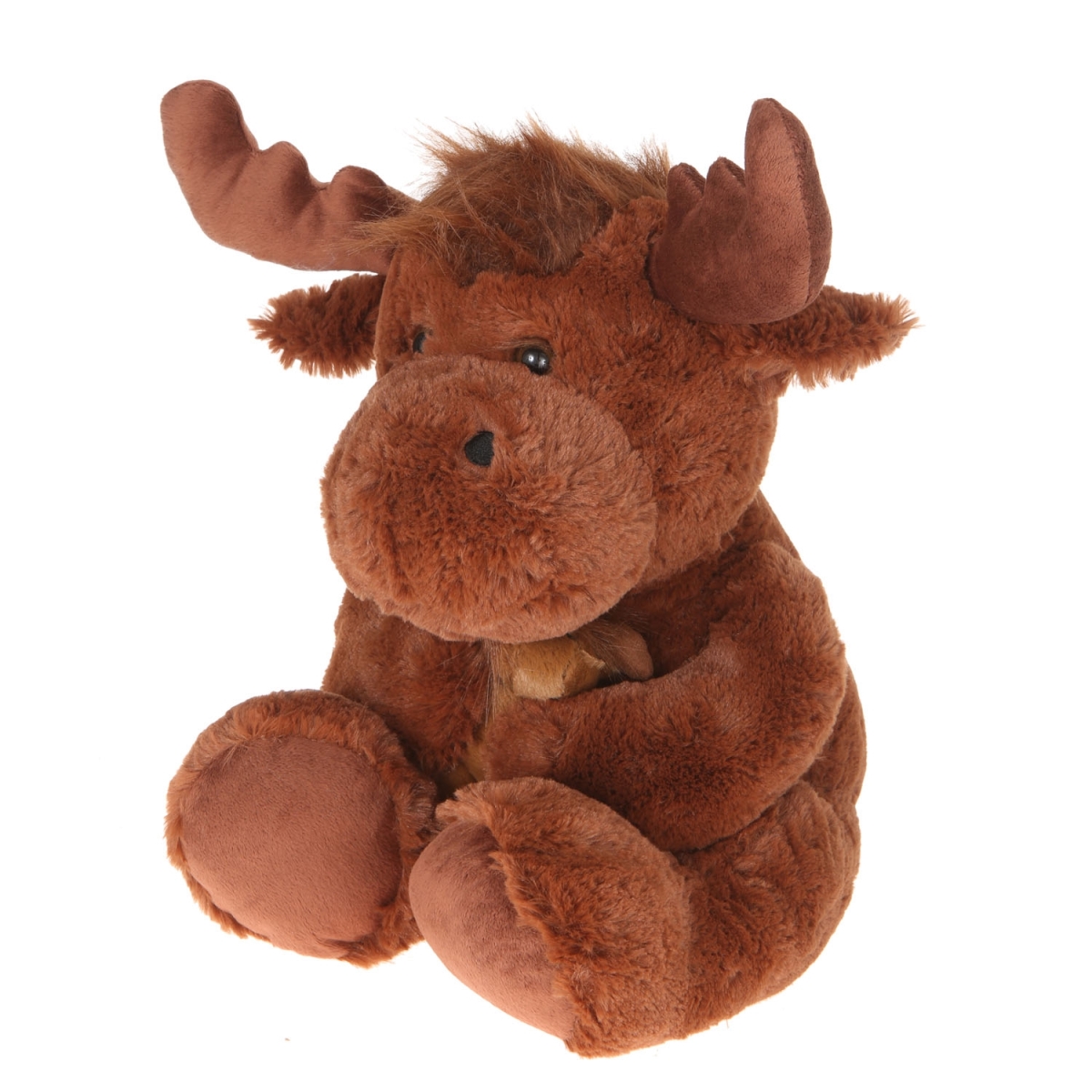 A05014 16 In. Plush Moose With Baby