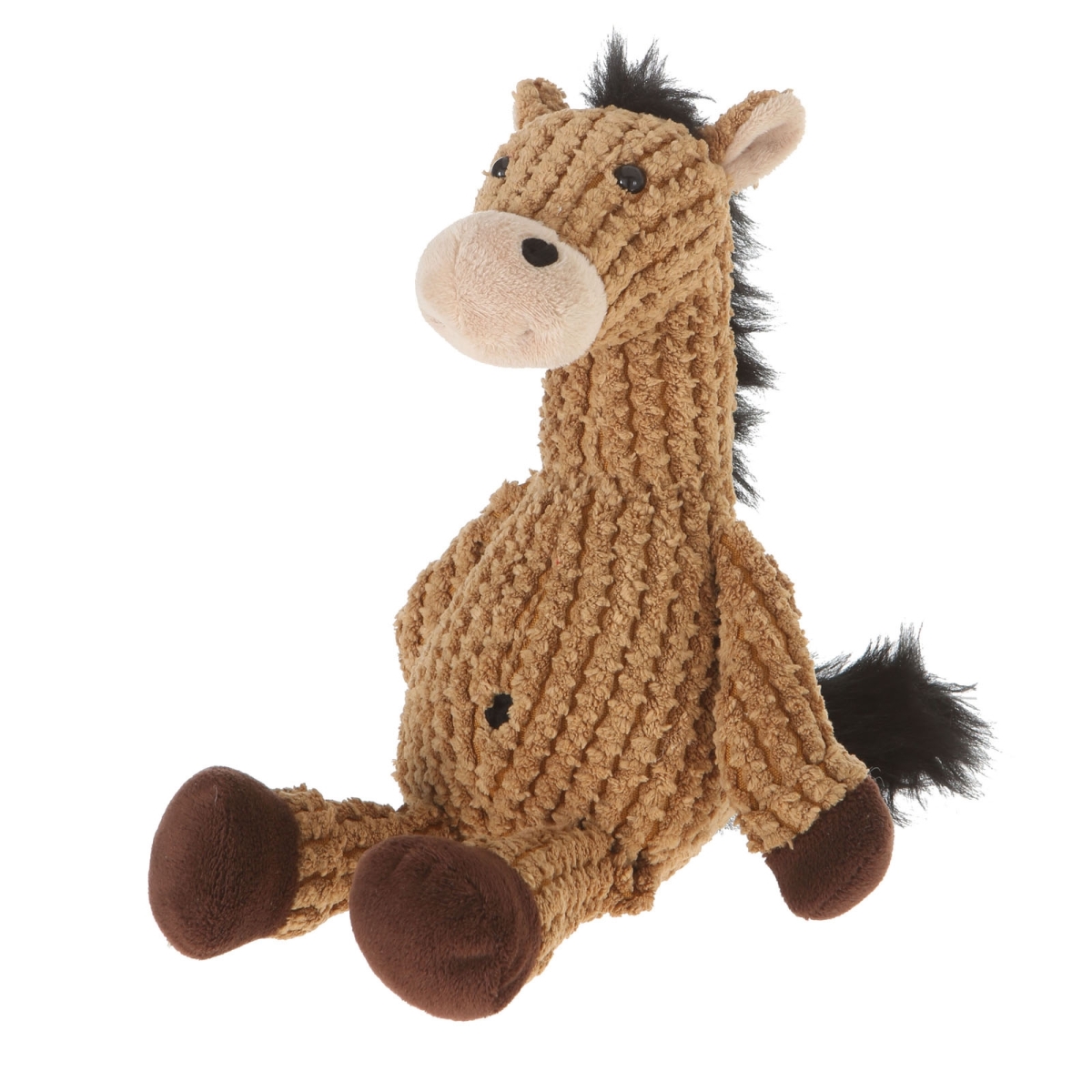 A09025 9 In. Plush Nice N Knitted Horse - Light Brown