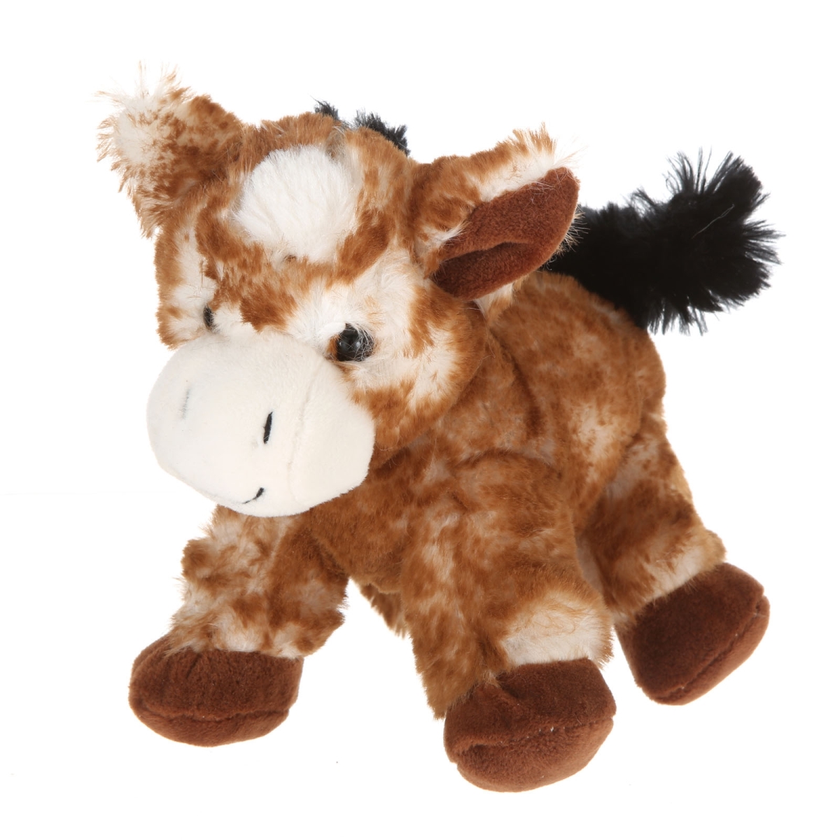 A00047 7 In. Plush Lying Horse - Brown