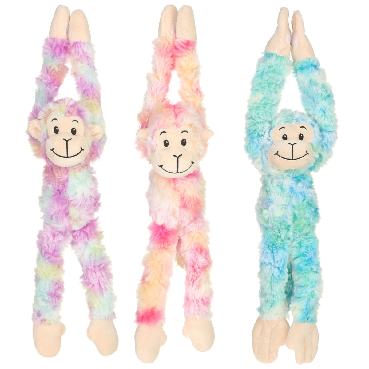 A08070 12 In. Plush Long Arms Monkey - 3 Assorted Color