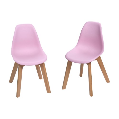 3072p Mid-century Modern Kids Chair, Pink - 16.5 X 14 X 22.5 In. - Set Of 2