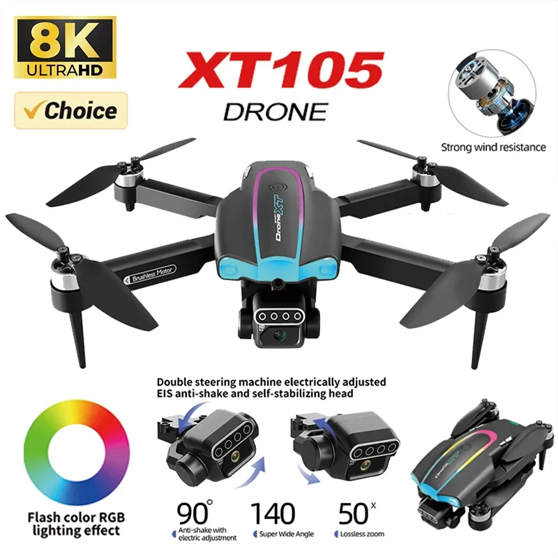 NM60526 Mini Drone 8K HD Dual Camera GPS Wi-Fi FPV Brushless Motor Dual Engine Foldable Quadcopter Professional RC Helicopter Toys